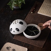MSH Géant Panda Grande Bobine Créative Encens Moustique Bobine Brûleur Céramique Plaque Titulaire