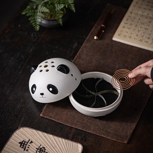 MSH Panda gigante grande bobina creativa di incenso zanzariere bruciatore piatto in ceramica - Product Image 3