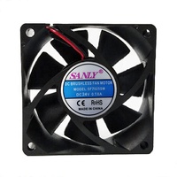 SANLY Vente en gros SF7025 Ventilateur d'extraction axial électrique DC sans balais 12V/24V à deux roulements à billes en plastique et acier inoxydable OEM ODM