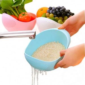 Égouttoir de cuisine simple en plastique pour fruits et légumes, passoire à riz, écologique et compatible lave-vaisselle - Product Image 3