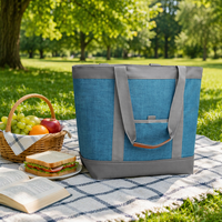 Sac isotherme grand format 24L avec isolation en mousse thermique, tissu Oxford, sac isotherme étanche avec fermeture éclair, sac isotherme chaud/froid