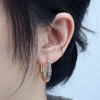 Joyería Fina de Moissanita para Mujer, Perlas Coreanas, Set de Aros, Pendientes de Diamantes, Pendientes de Oro de Diseño, Pendientes Colgantes de Moda con Circones