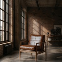 Fauteuil simple moderne, style rétro du milieu du siècle, fauteuil de salon en bois massif, chaise de détente pour balcon et chambre