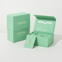 Carton en papier rigide personnalisé de marque boîte d'emballage de bijoux de couleur de conception de fermeture magnétique basse quantité minimale de commande avec la poche et l'insertion de velours