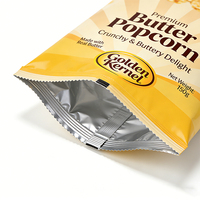 Sacs en aluminium thermoscellables personnalisés avec logo imprimé, 40g 160g, pour aliments, croustilles, pop-corn, emballage à scellage arrière