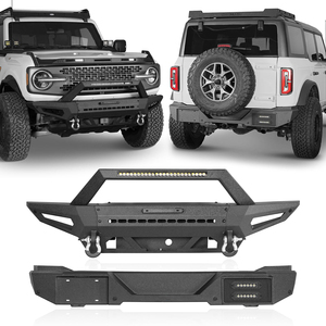 Bronco <strong>Front</strong> and Rear <strong>Bumper</strong> W/LED Light Bar &amp; Bull Bar for <strong>Ford</strong> Bronco 2021- <strong>2024</strong> 2/4 Door (Excluding Bronco Sport &amp; <strong>Raptor</strong>) - Product Image 1