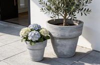 Pots en ciment faits à la main, jardinières rondes pour balcon, pour arbustes, arbres, décoration paysagère extérieure