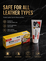 Hei Niu 70g Betún para Cuero con Lanolina, Suavizante Rápido, Restaurador de Cuero Genuino, para Zapatillas Casuales, Botines y Mantenimiento de Superficies Normales