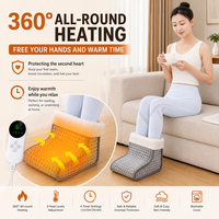 Chauffe-pieds électrique à thermostat réglable, télécommande, 9 réglages de température, protection contre la surchauffe, polaire lavable