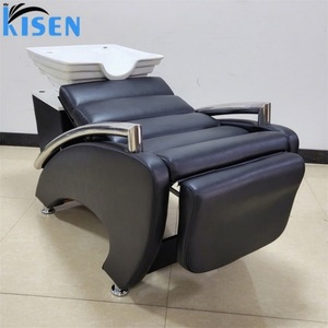 Sillón de Lavacabezas KISEN de Cerámica Moderna y Lujosa para Salón de Belleza, con Reposapiés Ajustable y Esponja de Alta Densidad - Product Image 1