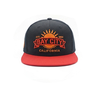 Casquette structurée bicolore style universitaire sportif vintage hip-hop avec broderie 3D en relief et logo surélevé