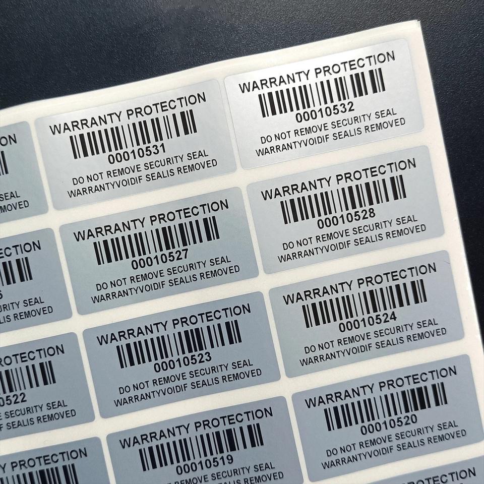 Bar Code Warranty Void Stickers PVC UV Resistant Durable Eco-Friendly ...