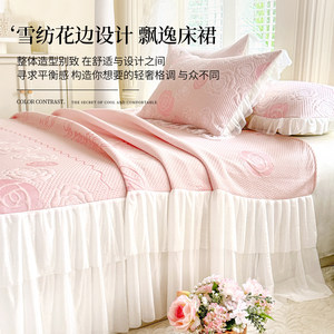 Summer Class A <b>Ice</b> Silk Cooling Mat Bed Skirt Set 150cm <b>Machine</b> Washable <b>Home</b> Use - Product Image 2