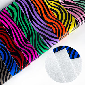 Offre Spéciale Matte Couleur Chunky Similicuir Zèbre Rayures Impression Conception Synthétique tapisserie d'ameublement Tissu PU Faux Cuir Pour Sacs - Product Image 2