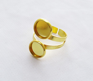 <span class=keywords><strong>Bague</strong></span> en laiton plaqué or tendance, avec monture vide pour <span class=keywords><strong>cabochon</strong></span> de 10 mm, pour la création de bijoux - Product Image 3