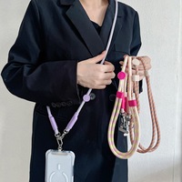 Nouvelle lanière de téléphone portable tressée unie de style INS japonais et coréen, réglable, pour coque iPhone