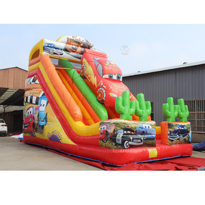 Tobogán inflable doble húmedo/seco para carreras de autos, tobogán acuático inflable, castillo inflable con soplador para fiestas infantiles - Product Image 5