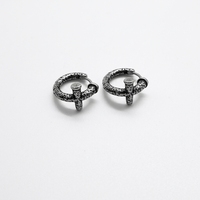 Boucles d'oreilles minimalistes vintage en acier inoxydable, style demi-vis, idéales pour les cadeaux