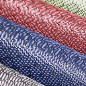 Colorful Hexagon Honeycomb Carbon Blended Fiber Fabric Cloth