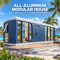 Maison modulaire entièrement en aluminium pour les stations balnéaires et les îles |   Maison de plage préfabriquée résistante à la corrosion pour les zones à forte humidité salée