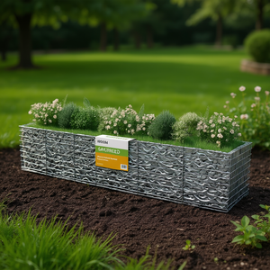 Jardinière surélevée Vitro Gabion 21,3x35,4x39,4 pouces en acier galvanisé argenté pour légumes - Product Image 2