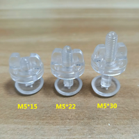 Tornillo de mariposa M5*15 M5*22 M5*30 de plástico acrílico transparente para soporte de exhibición, tornillo Chicago para material de oficina