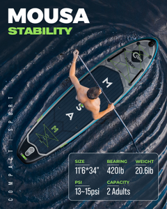 Outdoor Watersports <b>Surfing</b> Board Inflatable Stand up Paddle 34'' Wide Surfboard Fishing SUP MS01/4 Sup Board Outdoor Watersport - Product Image 5