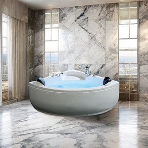 <span class=keywords><strong>Bañera</strong></span> <span class=keywords><strong>de</strong></span> Estilo Europeo para 2 Personas con Descuento, Lámina Acrílica Blanca con Diseño <span class=keywords><strong>de</strong></span> Esquina <span class=keywords><strong>de</strong></span> Masaje para Hoteles, Incluye Desagüe Duradero - Product Image 5