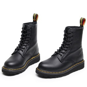 Bottines Martin - Bottines courtes en cuir de vachette souple pour femme, style motard en cuir anglais, bout rond, style tendance - Product Image 5