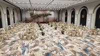 Tapis d'hôtel en polyester polypropylène 100% de qualité supérieure avec des motifs floraux rouges tapis mur à mur 100% PP Wilton
