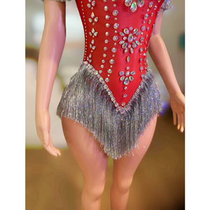 Abiti Mini Aderenti Rossi Sexy 2026 con Dettagli in Frange e Decorazioni in Diamanti per Feste in Discoteca, <span class=keywords><strong>Abbigliamento</strong></span> <span class=keywords><strong>Casual</strong></span> <span class=keywords><strong>da</strong></span> <span class=keywords><strong>Sera</strong></span> Personalizzato per Donne - Product Image 2