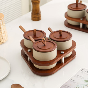 Vintage Japanese Style Ceramic Spice <strong>Jar</strong> and Salt Shaker <strong>Set</strong> with Cover Home Kitchen Seasoning Storage Bottles - Product Image 3