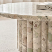 Table basse ronde en marbre rose moderne et minimaliste, facile à nettoyer, pour la maison
