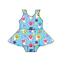 Mejor Venta de bebé Giri verano sin mangas traje de baño diseño personalizado tela elástica niños Boutique ropa vestidos lindos