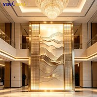Diviseurs de pièce personnalisés en acier inoxydable avec motif de montagne découpé au laser et rétroéclairage pour la décoration intérieure d'hôtel, de club ou de villa