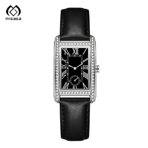 Commercio all'ingrosso della fabbrica di personalizzazione delle donne europee quarzo orologi in pelle rossa quadrato <span class=keywords><strong>romano</strong></span> <span class=keywords><strong>Numera</strong></span> orologio al quarzo delle donne - Product Image 2