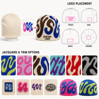 Gorro de Punto con Logotipo Jacquard Personalizado, Cálido y Acogedor para Invierno, Lana Merino Multicolor, Estilo Urbano, Deportivo, Gorro Beanie Y2K