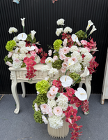 QSBD 2026 Neuer Trend Hochzeits-Tischdekoration Weiße Rosa Blumenkugel Maßgefertigte Weiße Calla-Lilie Echte Orchideen-Arrangement-Deko