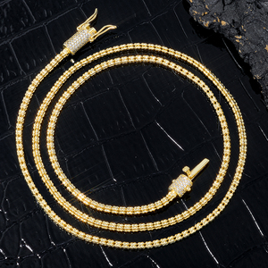 <span class=keywords><strong>Collana</strong></span> NUOYA Hip Hop in <span class=keywords><strong>Argento</strong></span> Placcato Oro <span class=keywords><strong>con</strong></span> Chiusura Diamantata, Design Personalizzato, Gioiello Raffinato, Regalo per Donne - Product Image 2