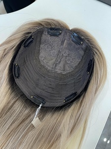 Großhandel Highlights Farbige Europäische Echthaar-Toupets Seidenbasis Wellig Body Wave Damen Blond Seidenbasis Toupet - Product Image 2