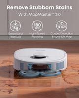 Robot aspirateur et serpillière Eufy X10 Pro Omni avec contrôle par application, aspiration >2499Pa, navigation, système double serpillière, levage de 12mm, nettoyage automatique des tapis