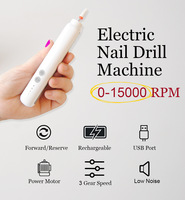 Yumely - Perceuse à ongles professionnelle portable rechargeable - 15000 tr/min - Mini stylo électrique pour manucure - Embout de perçage en céramique pour ongles