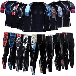 Conjunto Deportivo de Secado Rápido, 2 Piezas, Pantalones Cortos Acolchados, Leggings de Cintura Alta para Hombre, Camiseta de Compresión para Gimnasio - Product Image 5