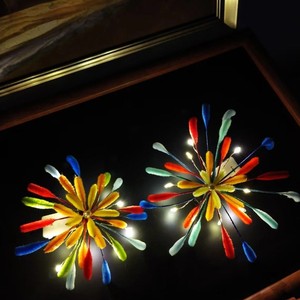 Pinces à cheveux unisexes en forme de bâtonnets de feux d'artifice avec paillettes et fleurs 6x3,5cm, accessoires lumineux pour la tête, décorations du Nouvel An - Product Image 2