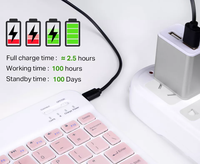 Promoción RGB retroiluminado Mini teclado inalámbrico ratón Combo USB para Tablet PC Oficina ruso coreano trabajo comodidad óptima