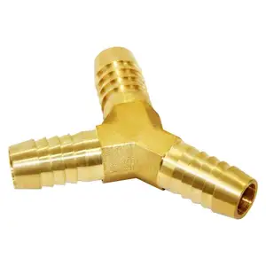 ISO 9001 Forged Barb Tee 1/4" x 1/4" x 1/4" Hose Barbed T Fitting Brass 3 Way Union 90 barbed hose pipe connector
