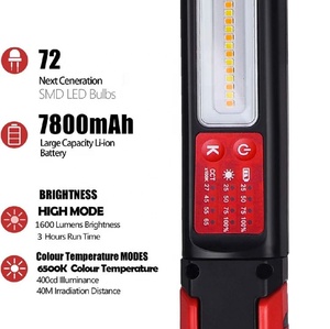 Đèn chụp di động 1600lm có thể tùy chỉnh, xoay 360 độ, tích hợp nam châm và móc, đèn LED sửa chữa ô tô - Product Image 4