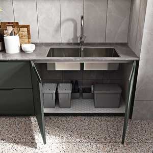 ตู้ครัวทรงตัวแอล ยี่ห้อ OPPEIN สไตล์อุตสาหกรรม สีเมทัลลิก แข็งแรง ทนทาน พร้อมพื้นที่จัดเก็บกว้างขวาง เคลือบแลคเกอร์ พร้อมท็อปควอตซ์ - Product Image 6
