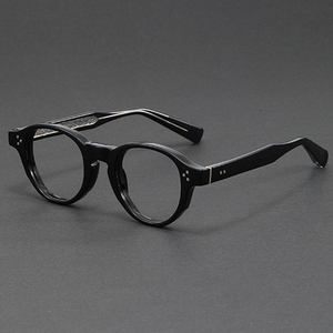 Nuevo hombre elegante marcos de ojos Anti luz azul transparente marrón TR90 aleación redonda insertar Monture De Lunettes Optiques - Product Image 1