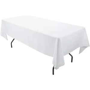 6 Fuß Rechteck Tischdecke Wasch bare Polyester White Party Bankett Hochzeit Tischdecken für Veranstaltungen